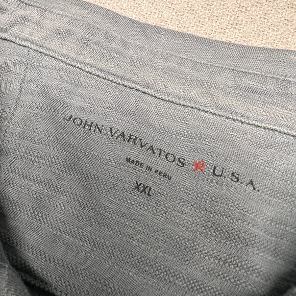 John Varvatos Polo Shirt Mens XXL Blue Cotton Classic Golf Preppy Stretch - Picture 3 of 7